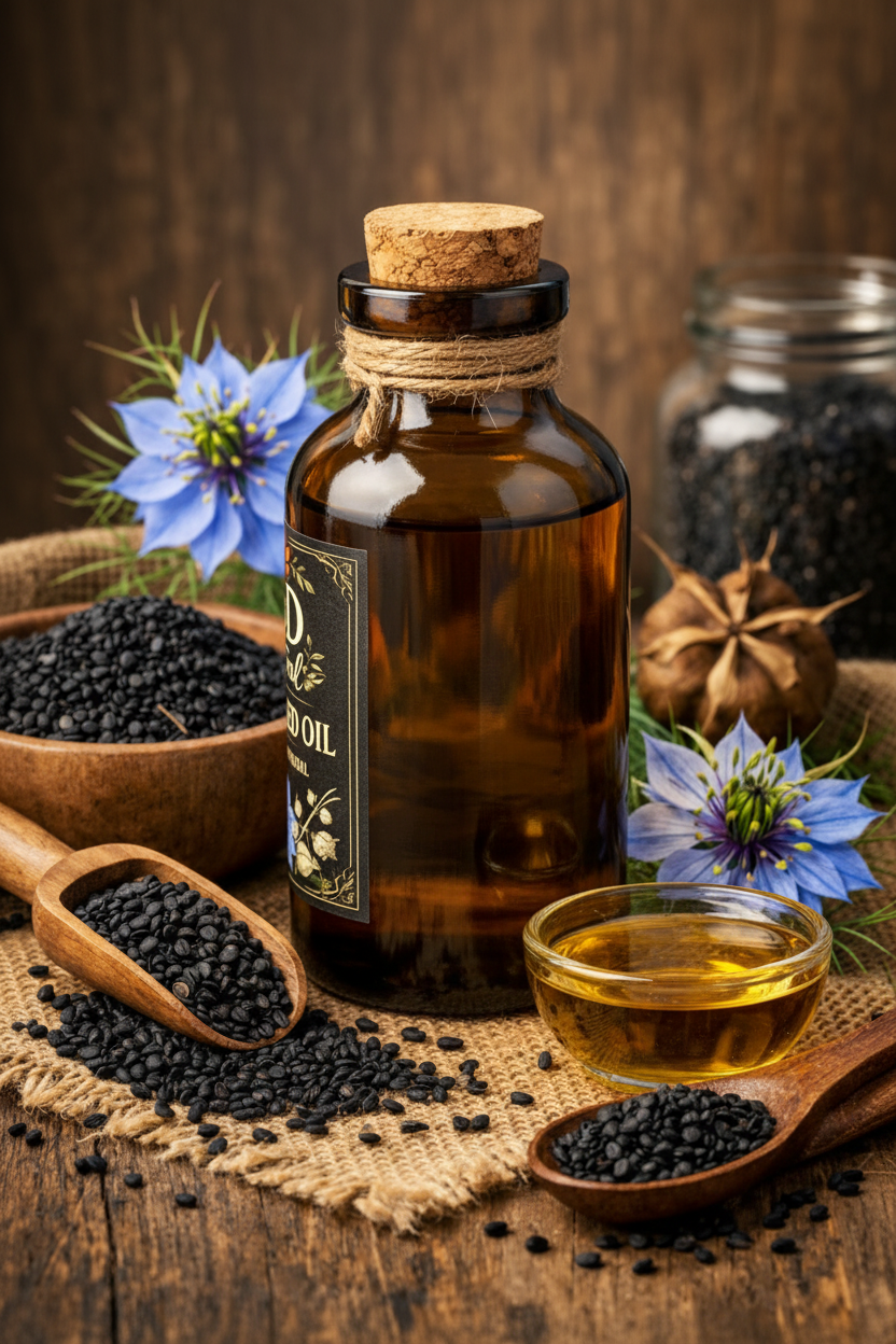 Black Seed Oil - Left Side